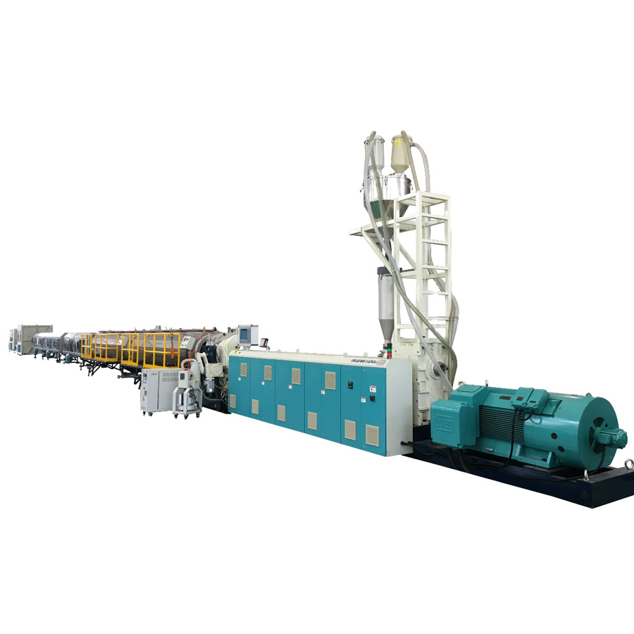 Here is an overview of the extrusion line for PE pipe production
